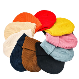 Wholesale Custom Computer Knitted Casual Adult Unisex Sports Beanie Autumn Winter Warm Pure Color Neutral <b>Yarn</b> Woven <b>100</b>% - Product Image 2