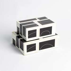 Wholesale Natural Bone Inlay <b>Box</b> Single-Tier <b>Stackable</b> Wood Jewelry Organizer with Carved Technics for Tableware Jewelry Display - Product Image 2