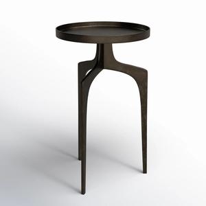 Table de bar ronde design avec base ouverte sculptée, structure robuste, support compact pour salon moderne et bars - Product Image 4