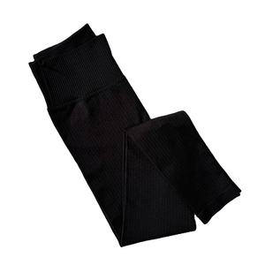 Women's High Stretch Ribbed Polyester Elastic Waist Full Length Gym Yoga <b>Pants</b> Scrunch <b>Bum</b> Tights - Product Image 3