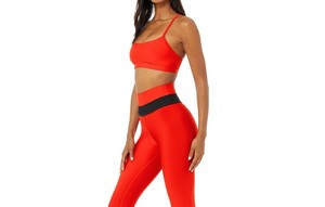 Conjunto Deportivo de 2 Piezas para Mujer, Top Corto y Pantalones Cortos Deportivos con Cordón, Ropa de Entrenamiento Elástica para Correr y Hacer Ejercicio - Product Image 2