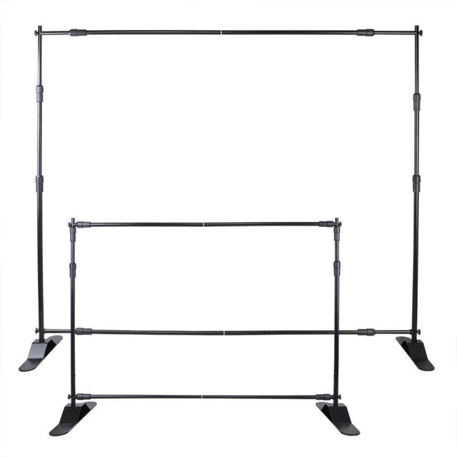 10pcs 8FT X 8FT 10FT X 8FT Adjustable Telescopic Height Width Backdrop Banner Stand Fabric Flags for Photography & Step Repeat