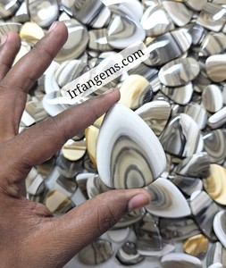 Lot en gros de cabochons en jaspe de silex poli 100% naturel de haute qualité, faits à la main, en vrac - Product Image 4