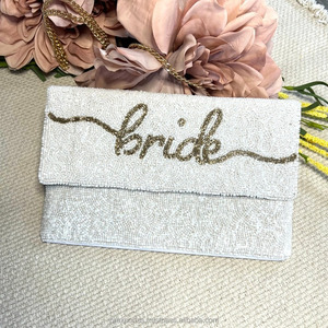 Elegant Beaded Mrs Clutch Bag Custom Handmade Embroidery Bridal Purse Wedding Evening <b>Handbag</b> <b>Sequin</b> Pearl Party Gift Women - Product Image 5