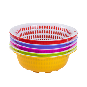 Juego de Cesta y Colador de Plástico Ecológico, Diseño Ovalado, para Lavar Frutas y Verduras en la Cocina, Venta al por Mayor de Fábrica - Product Image 1