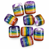 Pierre roulée 7 Chakras, pierre gemme polie multicouche arc-en-ciel, pierre de guérison en cristal en gros