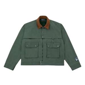 Veste en toile épaisse à doublure unie personnalisée, veste de coach, veste de travail cargo pour homme, veste de créateur pour homme - Product Image 1