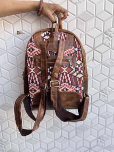 Nueva Llegada, Mochila de Cuero Auténtico Hecha a Mano, Mochila de Cuero Jacquard, Mochila Multiusos, Producto al por Mayor - Product Image 5