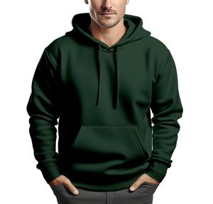 Sudadera con Capucha Verde Oliva para Hombre, Corte Regular, Informal, de Punto, de Algodón, para Otoño - Product Image 2