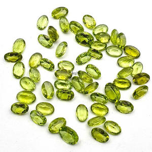 Péridot naturel ovale facetté, pierres précieuses en vrac calibrées 5MM 7MM, pierres de péridot vertes pour la fabrication de bijoux et de pendentifs, vente en gros - Product Image 2