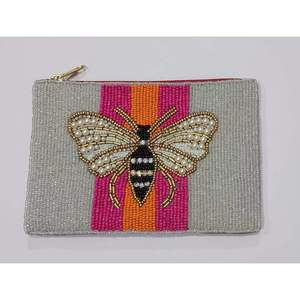 Élégante pochette à monnaie brodée à la main avec de magnifiques motifs floraux et des détails décoratifs chatoyants - Product Image 6