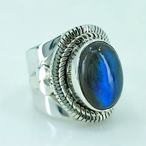 <b>Labradorite</b> <b>Ring</b> 925 Sterling Silver Handmade Boho Statement Promise Jewelry for Women Natural Oval Shape Gemstone Jewelry - Product Image 4
