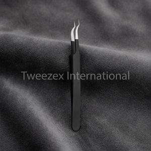 Pinces à épiler en soie naturelle antistatique de précision personnalisables, pointe fine en acier de haute qualité, pour extensions de cils, usage en salon - Product Image 4