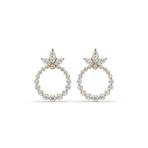 Pendientes de Diamantes de Laboratorio de 0.88Ct con Formas Múltiples (Marquise y Redondas) en Oro de 10K y 14K, Ligeros, Exclusivos, Inventario de Boutique - Product Image 6