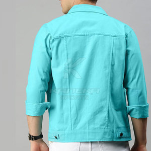 Chaqueta de Mezclilla para Hombre, Estilo Casual, 100% Algodón, Transpirable, Ecológica, con Logotipo Frontal, Servicio OEM, para Uso Diario al Aire Libre - Product Image 4