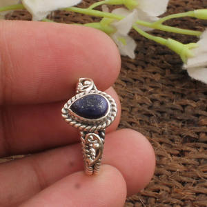Wholesale Natural Lapis Lazuli <b>Ring</b> 925 Sterling Silver Vintage Gemstone <b>Statement</b> <b>Ring</b> for Women Fine Jewelry Factory Price - Product Image 2
