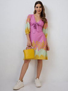 Robe midi/maxi pour femme, style sexy, motifs floraux ethniques d'été, élégante, en coton biologique, lavable, durable, pour toutes les occasions - Product Image 4