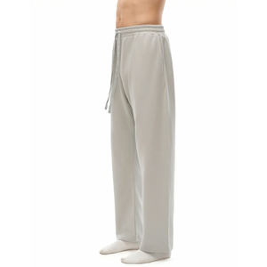 Pantalon de jogging droit en molleton bouclette pour homme avec logo personnalisé, taille élastique, 445 GSM, tricoté, pour sororités, survêtement, université - Product Image 2