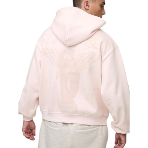 Sudadera con Capucha de Felpa de Algodón para Hombre, Oversize, Rosa Suave, Estilo Urbano, Logotipo Personalizado, MOQ Bajo, Alta Calidad, OEM - Product Image 4