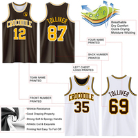 Maillot de basket-ball réversible imprimé, vêtements de sport personnalisés pour équipe, 100% polyester, séchage rapide, sans manches, logo personnalisé, maille unisexe
