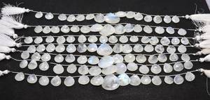 Cuentas facetadas de piedra lunar arcoíris blanca natural AAA en forma de corazón de 14 a 15 mm, cuentas de piedras preciosas arcoíris, hilo de 10 pulgadas por mayorista - Product Image 2