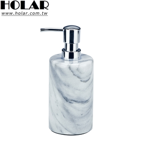 [Holar] Colección de Hotel de Lujo Hecha en Taiwán, Dispensador de Jabón de Mármol Natural de 200 ml con Bomba Plateada - Product Image 1