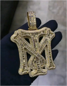 Collar de Moissanita VVS al por mayor, estilo rapero con letras, que pasa la prueba del diamante, para hombre, colgante de Moissanita Hip Hop para hombre - Product Image 4