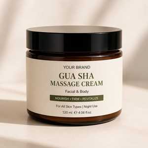 Crema de Masaje Gua Sha de Marca Privada, 120 ml, Nutre, Reafirma y Revitaliza, Uso Nocturno, Para Todo Tipo de Piel, en Botella - Product Image 2