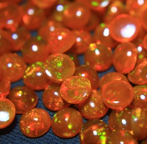 Opale de feu en gros, opale naturelle éthiopienne, pierre précieuse ronde orange taille brillant, pierre libre pour fabricants de bijoux - Product Image 1