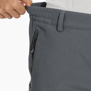 Pantalon de sport minimaliste pour femme, imperméable, en polyester softshell, coupe droite, fermeture éclair, finition mate, couleur unie, performance - Product Image 3