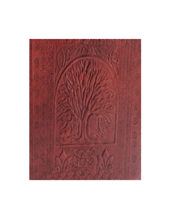 Genuine Leather Portfolio Organizer Tree of Life Embossed Padfolio Document <b>Folder</b> Business Conference <b>Binder</b> with Pockets - Product Image 5