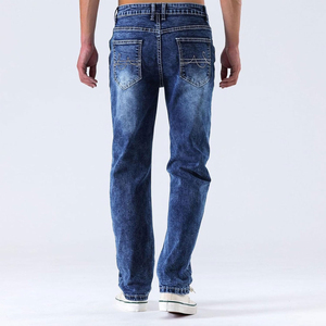 Jeans de Mezclilla para Hombre, Corte Recto, Lavado a la Piedra, Algodón de Peso Medio, Corte Casual, para Otoño - Product Image 3