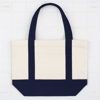 Grand sac fourre-tout en toile avec poignées orange et corps blanc, bandoulière longue, sac de courses pour les courses