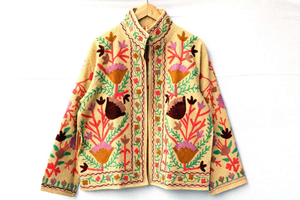 Chaqueta Corta de Invierno Otoñal Suzani Vintage Hecha a Mano, Chaqueta Bomber Boho con Estampado Floral, Reversible, Cortavientos, Transpirable, Rellena de Algodón - Product Image 3