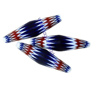 Cuentas Azules Chevron Hechas a Mano, Mezcla de Vidrio de Murano y Cristal, Cristal Natural Suelto para Fines Decorativos - Product Image 3