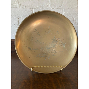 Assiette de service ronde en laiton de qualité supérieure au design vintage pour hôtel, mariage et accessoires de cuisine à domicile - Product Image 1