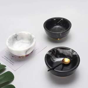 Cuenco de piedra natural con vetas, cuenco con patrón único, cuenco con aspecto de mármol, cuenco de piedra verde, cuenco de piedra blanca, cuenco de piedra color miel, precio al por mayor - Product Image 4