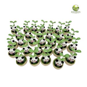 Pot de fleurs Totoro au crochet, décoration de plante au crochet, ornement rond en coton pour salon intérieur - Product Image 3