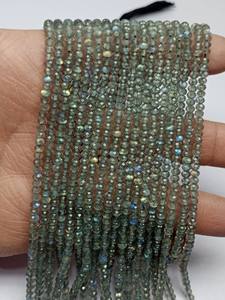 Perles de Labradorite Grise Naturelle Facettées de 4 mm, Rondelles, Fils de 16 Pouces, Certifiées AIGS, Qualité Supérieure, Personnalisables - Product Image 2