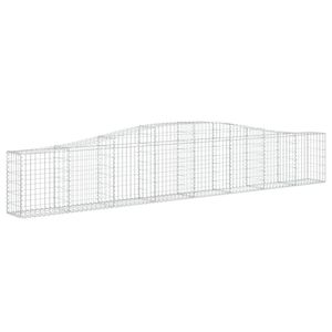 Grand panier gabion en fer galvanisé argenté avec incrustations métalliques décoratives - Product Image 2