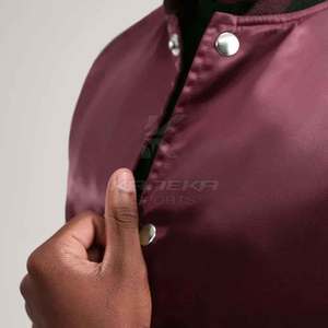Men's Eco-Friendly Breathable Silk Jackets Soft Lightweight Outerwear <b>Covered</b> <b>Button</b> Closure Stand Front for Modern Fashion - Product Image 2