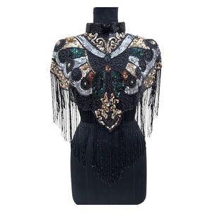 Châle en maille vintage orné de strass de haute qualité 2026, color block, respirant, pour femme, idéal pour les fêtes en extérieur, 100 % coton - Product Image 1