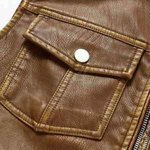 Chaleco de Cuero Transpirable a Precio Razonable para Uso en Exteriores, Chaleco de Cuero Ligero para Hombre, Venta al Por Mayor - Product Image 6