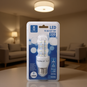 หลอดไฟ LED T3 2u E27 4w 6400k สีขาวนวล 320 ลูเมน ประหยัดพลังงาน - Product Image 3