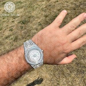 Reloj de Lujo para Hombre Charm Jewells, Caja de Acero Inoxidable de 40 mm, Movimiento Mecánico, Detalles de Diamantes, Correa de Cuero, Resistente al Agua 10 Bar - Product Image 2