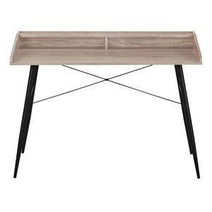Contemporary Modern 48\"L Home <b>Office</b> <b>Computer</b> Desk with Storage Shelves Brown Laminate & Black Metal for Laptop Work - Product Image 6