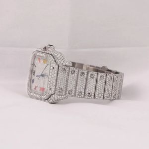 Reloj Automático de Acero Inoxidable con Cristal de Zafiro y Moissanita VVS, Números Romanos, Resistente al Agua, Chapado en Oro/Plata, 41 mm, de Lujo - Product Image 2