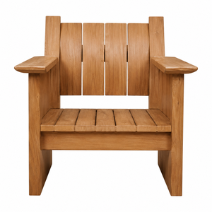Solid <b>Teak</b> Contemporary Outdoor <b>Garden</b> <b>Chair</b> Architectural Backrest-Durable Eco-Friendly for Living Room School Park Use - Product Image 1