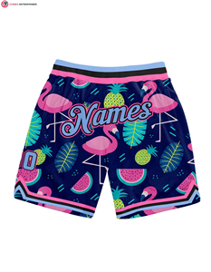 Authentic Breathable Board Shorts for Plus Size Men Casual Pink <b>Light</b> Blue White Palm <b>Trees</b> 3D Pattern Embroidery Custom - Product Image 2