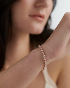 Luxury Round Brilliant Lab Grown Diamond Tennis Bracelet IGI Certified 10K 14K 18K Yellow <b>Rose</b> White <b>Gold</b> Jewelry Gift - Product Image 3